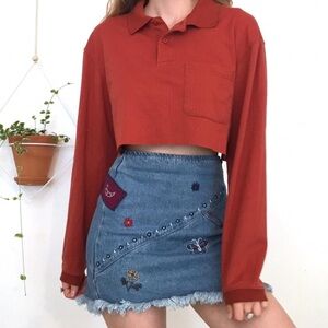 Cropped dark orange long sleeve